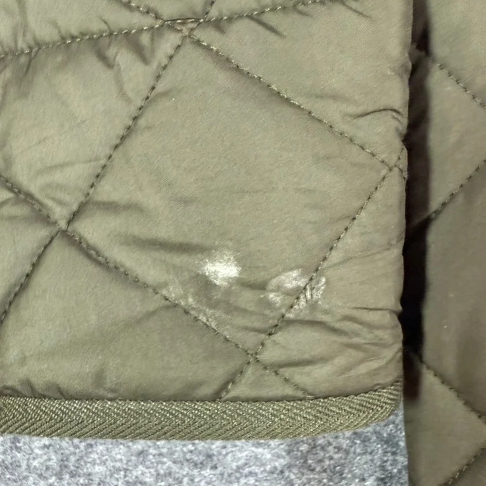 VTG Polo Ralph Lauren Mens Danbury Green Quilted Field Jacket Cord Collar Large
